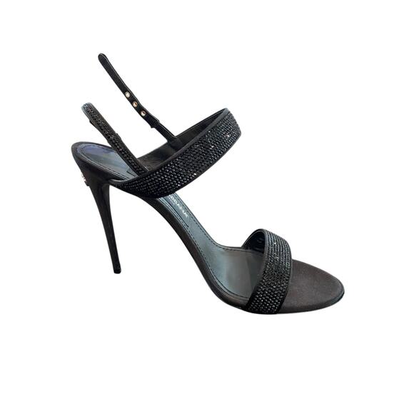 Dolce & Gabbana Keira Sandals Silk Leather Fusible Rhinestones Classy Gala US 8 - Picture 7 of 14